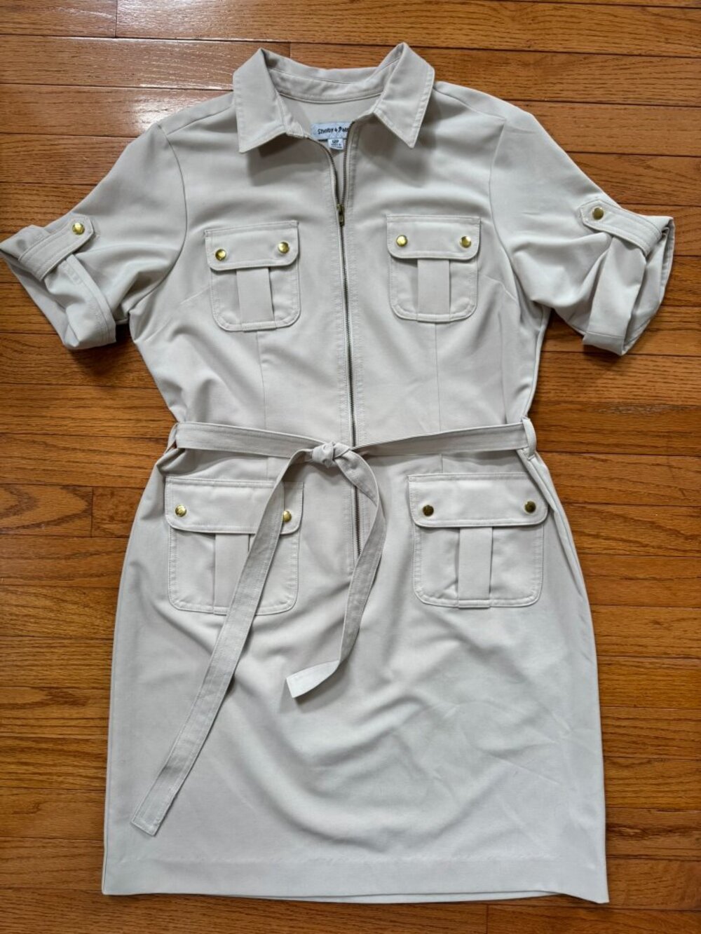 Shelby + Palmer Cream Zip Front Shirtdress – Minimalist Utility 12P